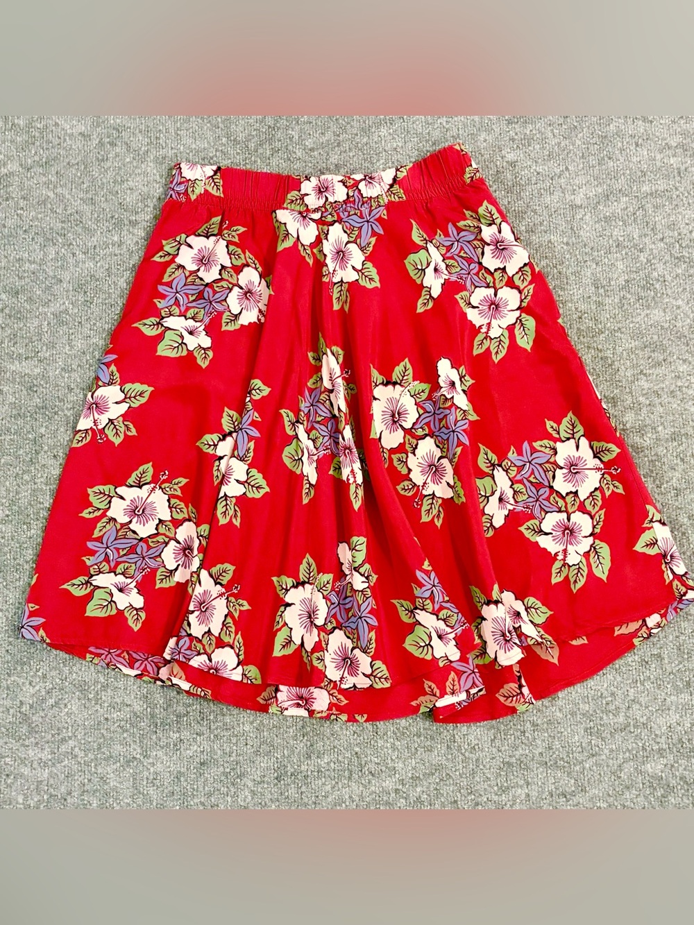 Vintage Banana Republic Floral A-Line Skirt in Red